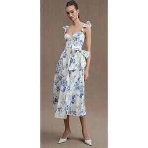 Dress Forum Ever After Corset Flutter Dress Midi A-Line in Mellow Ivy Medium NWT